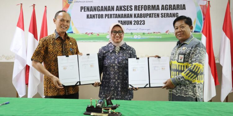 Tingkatkan Perekonomian Masyarakat, BPN dan Pemkab Serang Teken Kerjasama