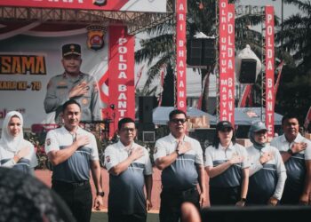 Ketua DPRD Banten Fahmi Hakim Ikuti Olahraga Bersama di Hari Bhayangkara Ke-79